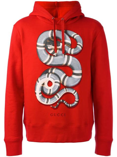 gucci hoodie snake red|Gucci trim tan hoodie.